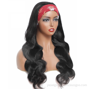 Cheap Selling Wholesale Fashion 150% Density With Headband  human hair wig natural Body Wave hair wig for black women Human Hair